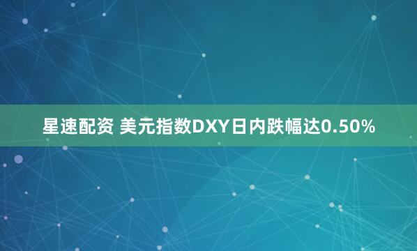 星速配资 美元指数DXY日内跌幅达0.50%